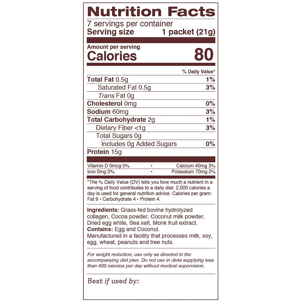 Dr. Kellyann Keto Cocoa Hot Chocolate Packets (7 Servings) – Grass-Fed Collagen & Coconut Milk, Sugar-Free, Keto-Friendly, 1 Pack