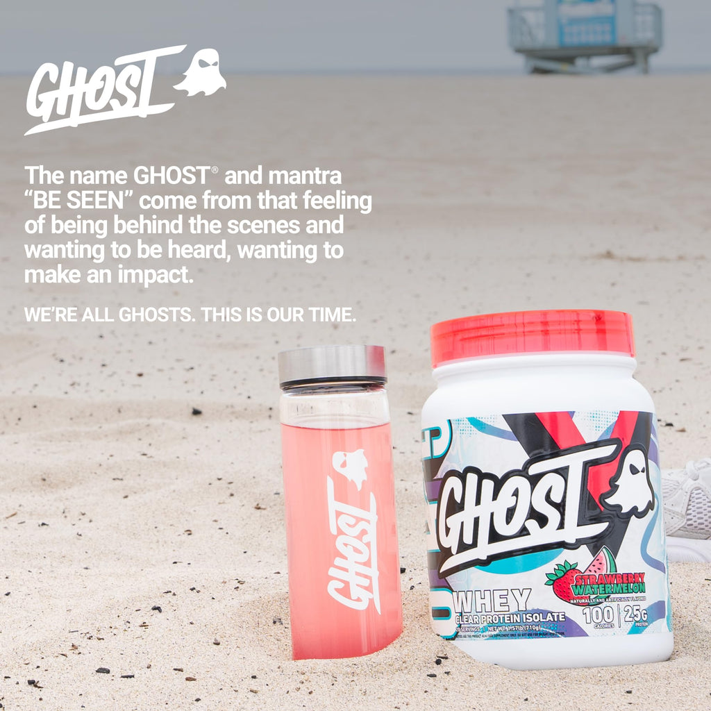 GHOST Clear Whey Isolate Protein Powder, Blue Raspberry - 1.4 LB Tub, 25G of Whey Protein - Post Workout Drink for Muscle Gain & Recovery – Sugar Free, Soy Free & Zero Fat, 20 Servings