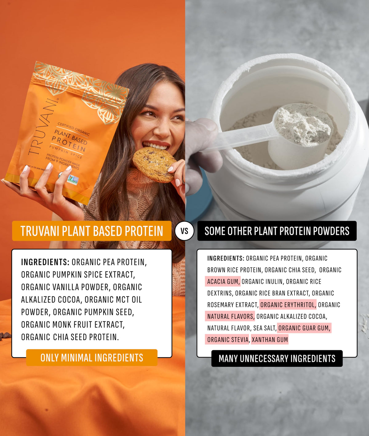 Truvani Organic Plant Based Protein Powder | Vanilla | 1 Serving | Vegan | 20g Pea Protein | Keto | Gluten & Dairy Free | Low Carb | No Added Sugar