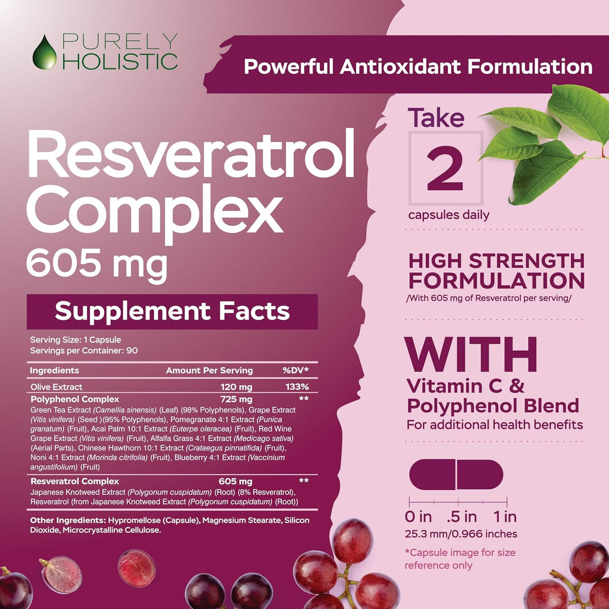 Resveratrol Supplement 1450mg, Extra Strength Trans Resveratrol Complex | Potent Antioxidant Support for Healthy Aging & Cellular Health with Polyphenol Blend, Vegan, 180 Capsules (3 Month Supply)