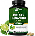 NutriFlair Organic Citrus Bergamot 1400mg, 120 Capsules - 25:1 Bergamia - Essential Oil and Citrus Bioflavonoids - Natural Heart Health Supplements for Women and Men - Non-GMO Pills