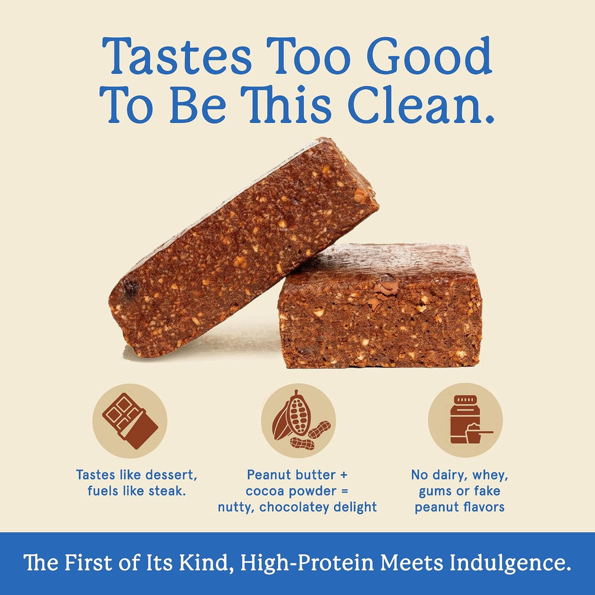 Equip Foods High Protein Prime Bars – Grass Fed Beef Protein, Collagen & Tallow – Gut Friendly, Gluten Free 20g Protein Bars - Only Real-Food Ingredients - Peanut Butter Chocolate, 12 Count