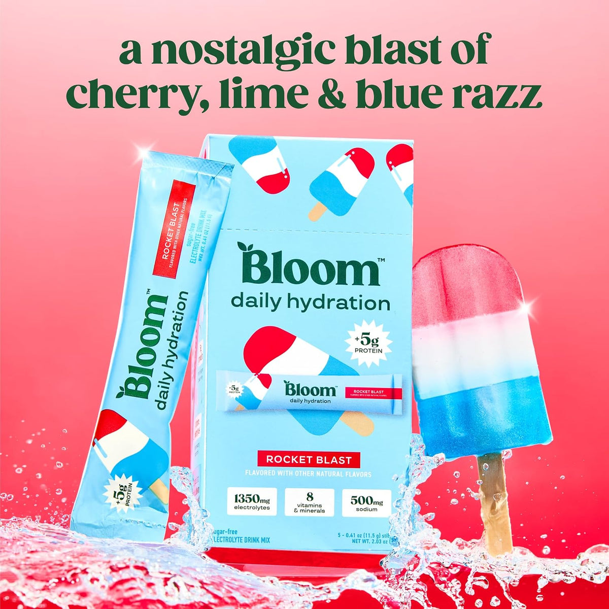Bloom Energy Sticks Shirley Temple and Hydration Sticks Rocket Blast Bundle
