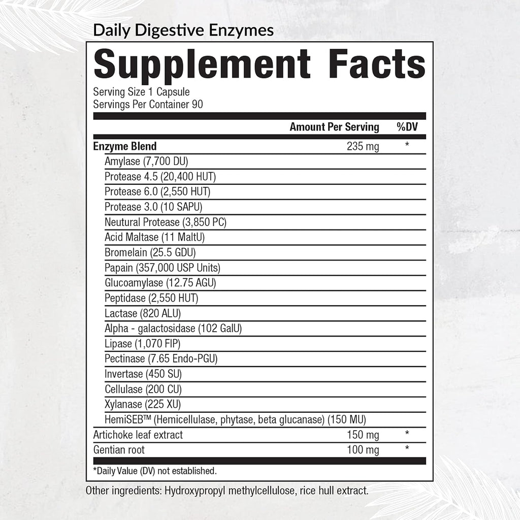 Equilife Daily Digestive Enzymes, Bromelain, Lactase & Lipase, 90 Capsules | Supports Healthy Digestion, Acid Balance & Nutrient Absorption | Allergen Free | Gluten Free | Vegan | Non-GMO