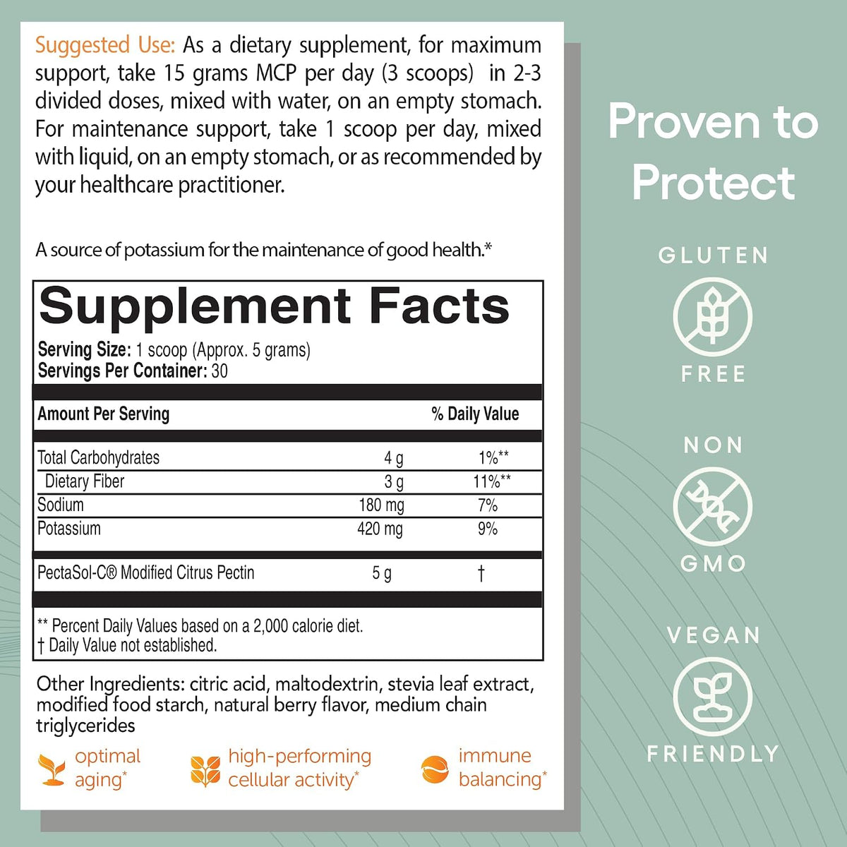 EcoNugenics PectaSol Modified Citrus Pectin – 184g Berry Powder – Total-Body Health Supplement to Support Immune System, Inflammation Response & Healthy Aging + Maintain Healthy Galectin-3 Levels