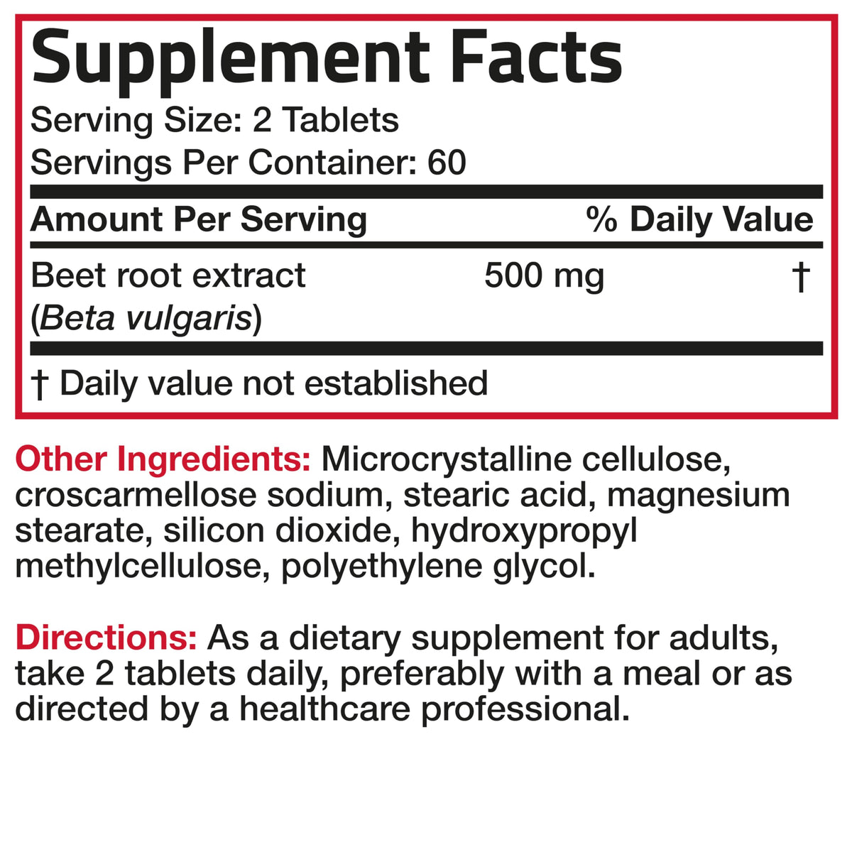 Bronson Beet Root Extra Strength, Non-GMO, 250 Vegetarian Tablets | Gluten-Free, Soy-Free, GMO-Free, Easy To Swallow