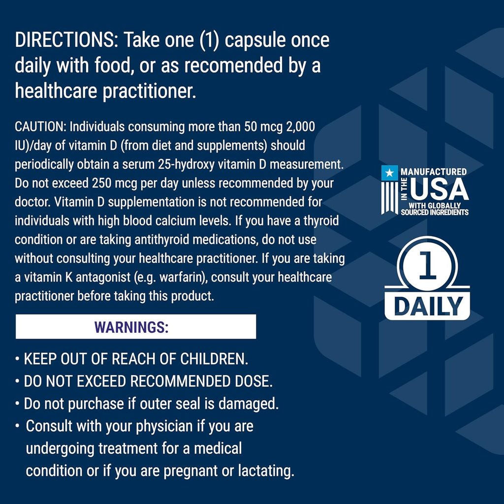 Life Extension Vitamins D and K with Sea-Iodine for Thyroid, 60 Capsules