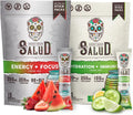 Salud 2-Pack |2-in-1 Energy + Focus (Strawberry Watermelon) & Hydration + Immunity (Cucumber Lime) – 15 Servings Each, Agua Fresca Drink Mix, Non-GMO, Gluten Free, Vegan, Low Calorie, 1g of Sugar