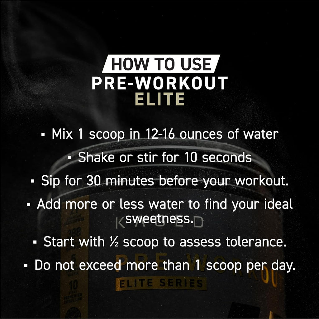 Kaged Pre Workout Elite Powder | Strawberry Lemonade | Pre-Workout with Creatine, Beta Alanine, L-Citrulline, Natural Caffeine | 20 Servings