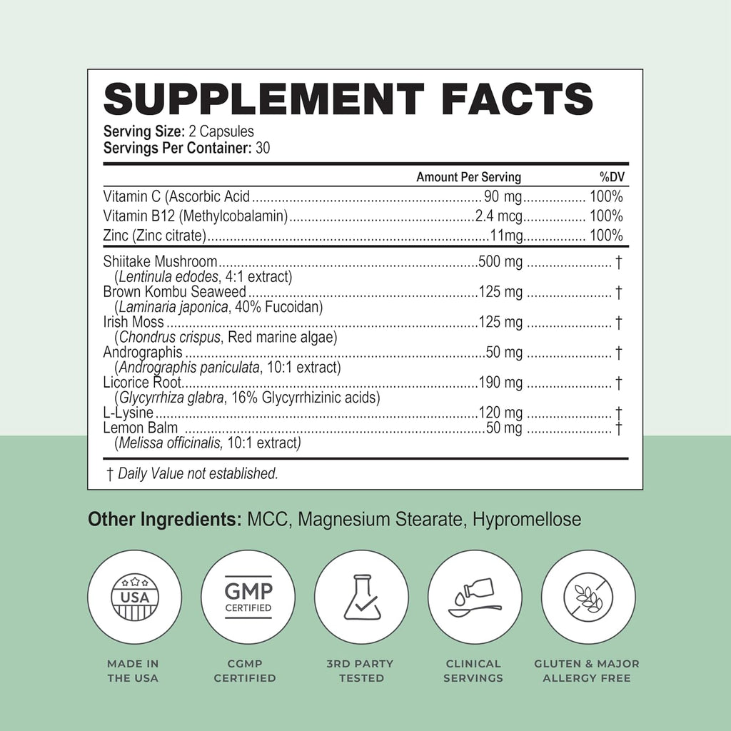 Simplix | Natural Supplement to Strengthen The Immune System | Respond to Outbreaks | Source of Highly Researched Mushroom & Seaweed Polysaccharides 60 Veggie Capsules (1 Pack)