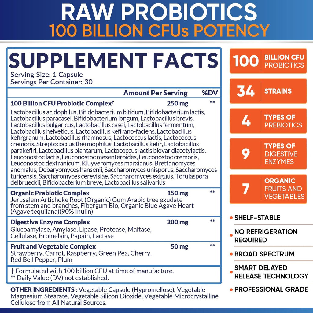Wholesome Wellness Organic Probiotics 100 Billion CFU, Dr Formulated for Women and Men + Liposomal Vitamin C Capsules (200 Pills 1500mg Buffered) High Absorption VIT C Bundle