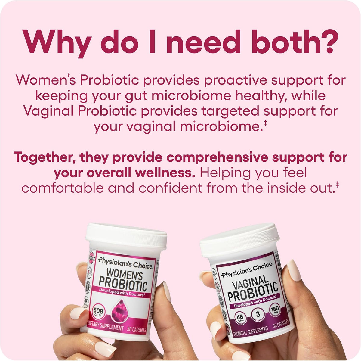 Physician's CHOICE Feminine Power Duo Bundle - Vaginal Probiotic + Womens Probiotic