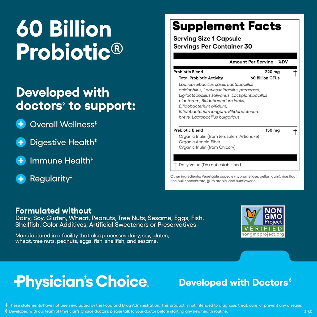 Physician's CHOICE Gut Guardian Bundle: Advanced Bloating & Digestion Support with 60 Billion Probiotic, Digestive Enzymes & Bloat + Gas Probiotic - Daily Gut Health Support for Women and Men