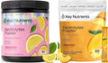 KEY NUTRIENTS Electrolytes Powder Bundle, Sweet Pink Lemonade 90 Servings Jar + Tropical Peach Mango 20 Count Packets, Sugar Free Hydration Travel Drink Mix with Vitamins & Minerals, No Calories