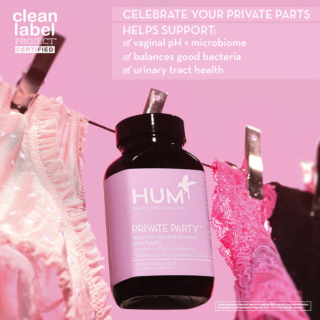 HUM Private Party Vaginal Probiotic, pH Balance & Urinary Health, 30 Count
