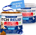 Dog Allergy Relief + Probiotics for Dogs Bundle - Itch Relief for Dogs - Fish Oil - Omega 3 - Itchy Skin Relief - Seasonal Allergies - Anti Itch Support & Hot Spots - Dog Probiotics and Digestive Enzy