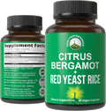 Peak Performance Citrus Bergamot + Red Yeast Rice. 2-in-1 Supplement. High Strength 10:1 Bergamot Extract. No Gluten, Zero Sugar, Vegan Capsules