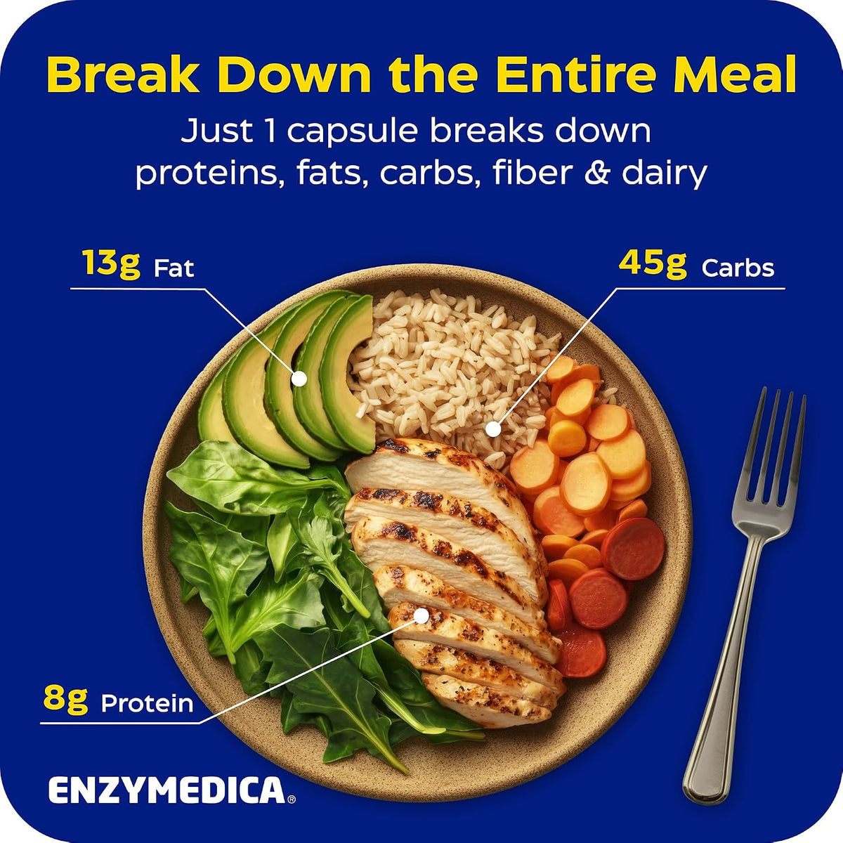 Enzymedica Digest Complete + Probiotics - Digestive Enzyme Supplement for Women & Men, Enzyme and Probiotic Capsules for Digestion, Gut Health Support, Helps Gas & Bloating, Vegetarian - 90 Caps