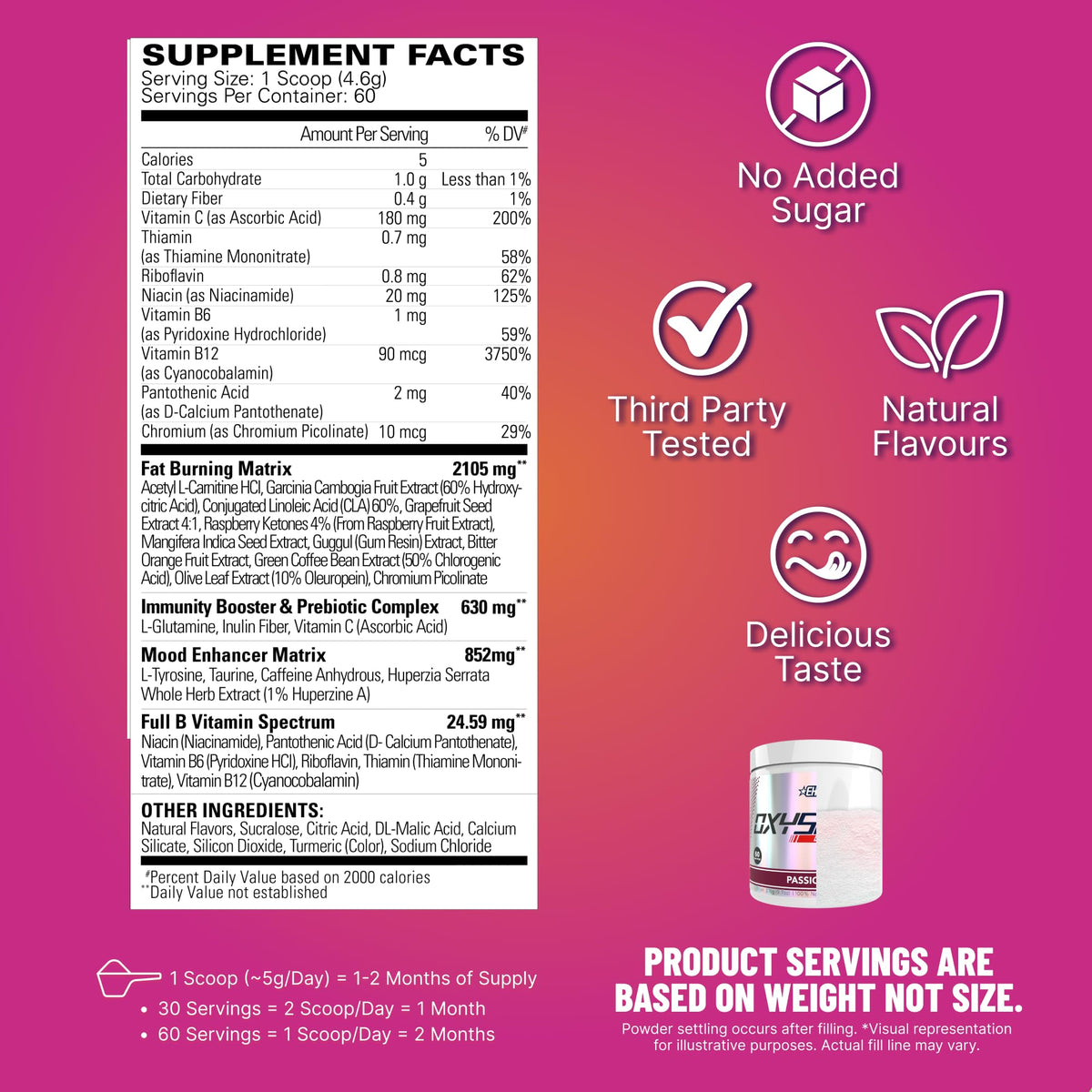 EHP Labs OxyShred Pre Workout Powder - Preworkout Powder with L Glutamine & Acetyl L Carnitine, Energy Boost Drink - Cosmic Blast, 60 Servings