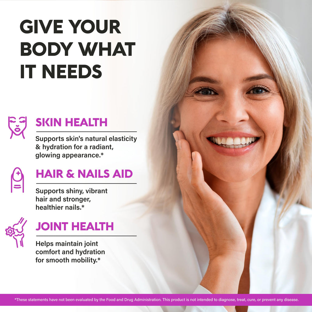 Multi Collagen Peptides - Hydrolyzed Types I, II, III, V & X - Collagen Supplement for Women 1300mg - w/ Hyaluronic Acid, Vitamins C & E - Skin, Hair, Nails & Joint Support - Lab Tested - 120 Capsules