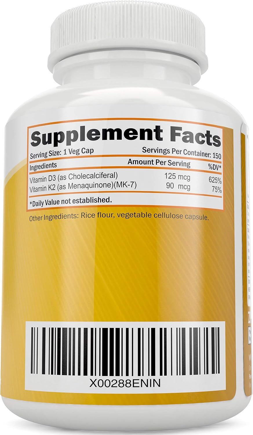 Purely Holistic Calcium Citrate Complex 1000mg + Vitamin D3 125mcg K2 MK7 90mcg - 365 Vegan Capsules + 150 Vegetarian Capsules Bundle - Made in USA