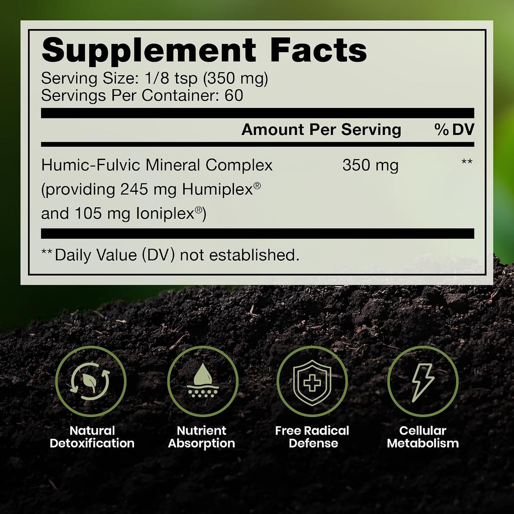 Pure Therapro Rx EarthMend Trace Mineral Powder for Women & Men, Fulvic Acid & Humic Acid Mineral Supplement, Ionic Trace Minerals Complex, Fulvic Humic Blend, Unflavored, 60 Servings