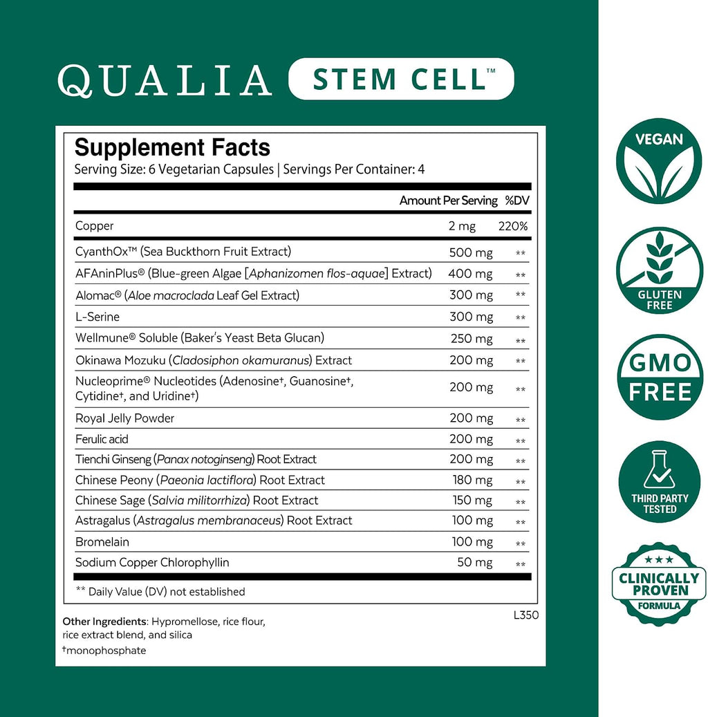 Qualia Senolytic & Qualia Stem Cell | Advanced Cellular Renewal System | Supports Healthy Aging Repair & Rejuvenation | 1-Month Supply Bundle