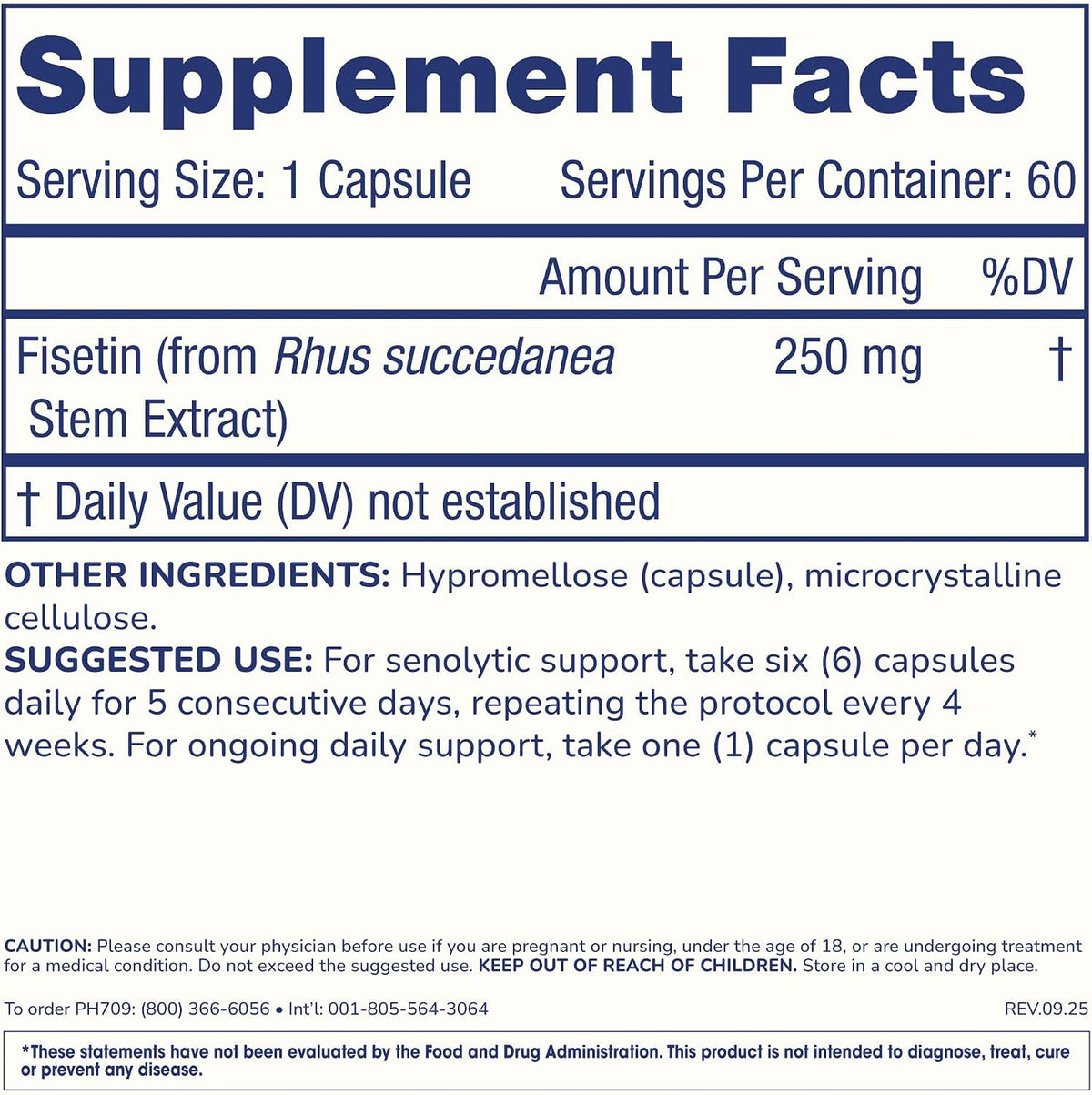 ProHealth Pure Fisetin Supplement 250mg, 60 Capsules