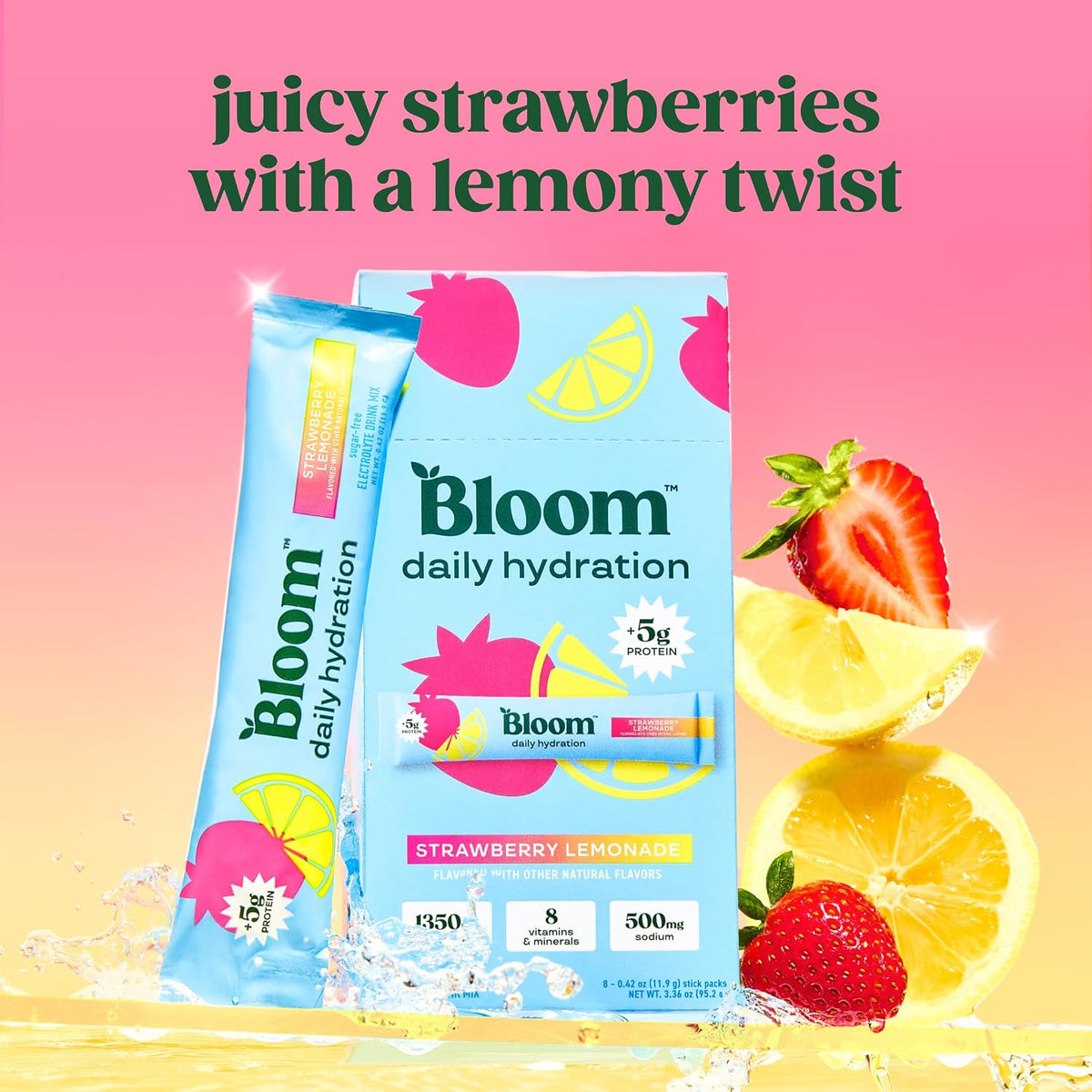Bloom Energy Sticks Variety Pack and Hydration Sticks Strawberry Lemonade Bundle