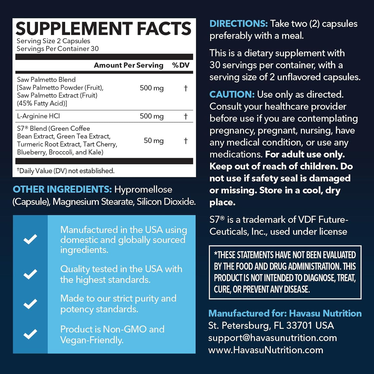 Saw Palmetto and L-Arginine for Men Capsules for Men's Health, 30 Servings | Vegan, Non-GMO Prostate Health Supplements for Men and Nitric Oxide Support, Urinary Tract Function and Endurance Support