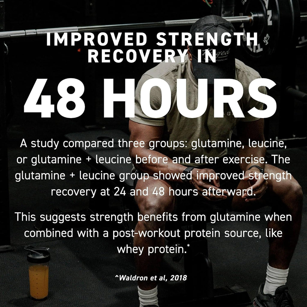 Kaged Muscle, L-Glutamine Powder 500 Gram, Vegan, Support Muscle Recovery, Post Workout, Glutamine, Banned-Substance Free, Unflavored, 100 Servings