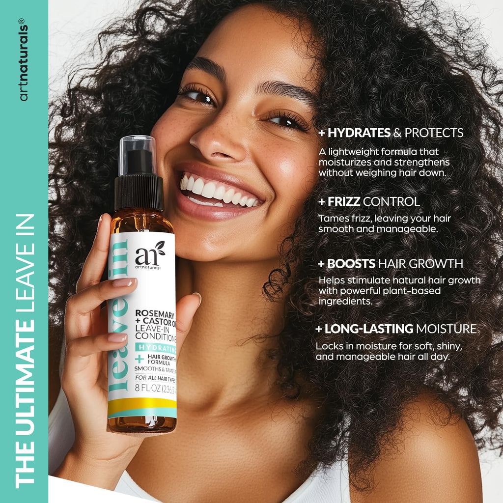 Artnaturals Rosemary & Castor Leave-In Conditioner, 8 fl oz, 2 Pack