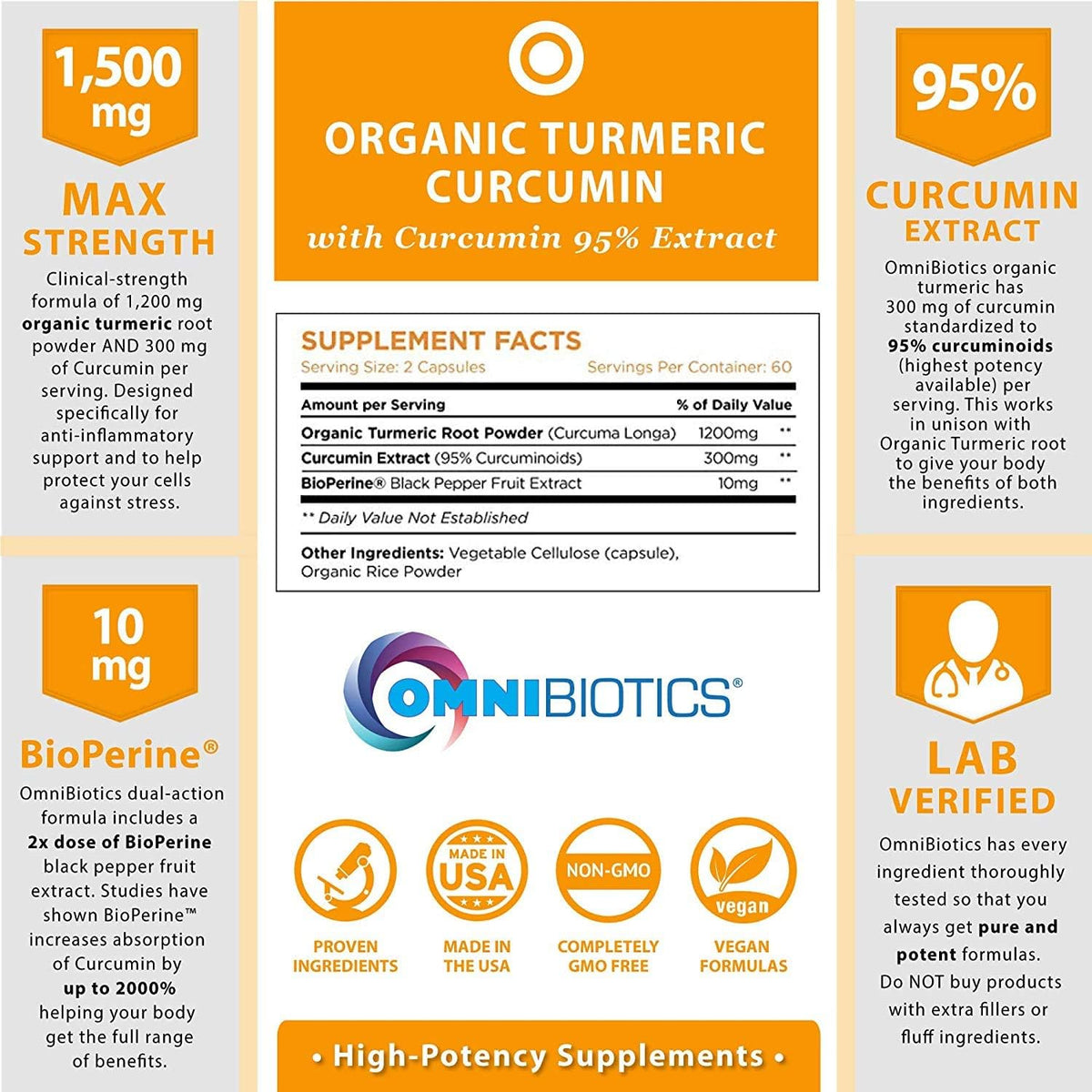 OmniBiotics Vitamin C + Turmeric Curcumin