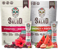 Salud 2-Pack | 2-in-1 Hydration + Immunity (Hibiscus) & Energy + Focus (Strawberry Watermelon) – 15 Servings Each, Agua Fresca Drink Mix, Non-GMO, Gluten Free, Vegan, Low Calorie, 1g of Sugar