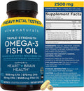Omega 3 Fish Oil Supplement for Women and Men - 2500 mg Triple Strength Fish Oil per Serving with Omega 3 Fatty Acids Including EPA, DHA DPA - 180 Pescatarian-Friendly Softgels