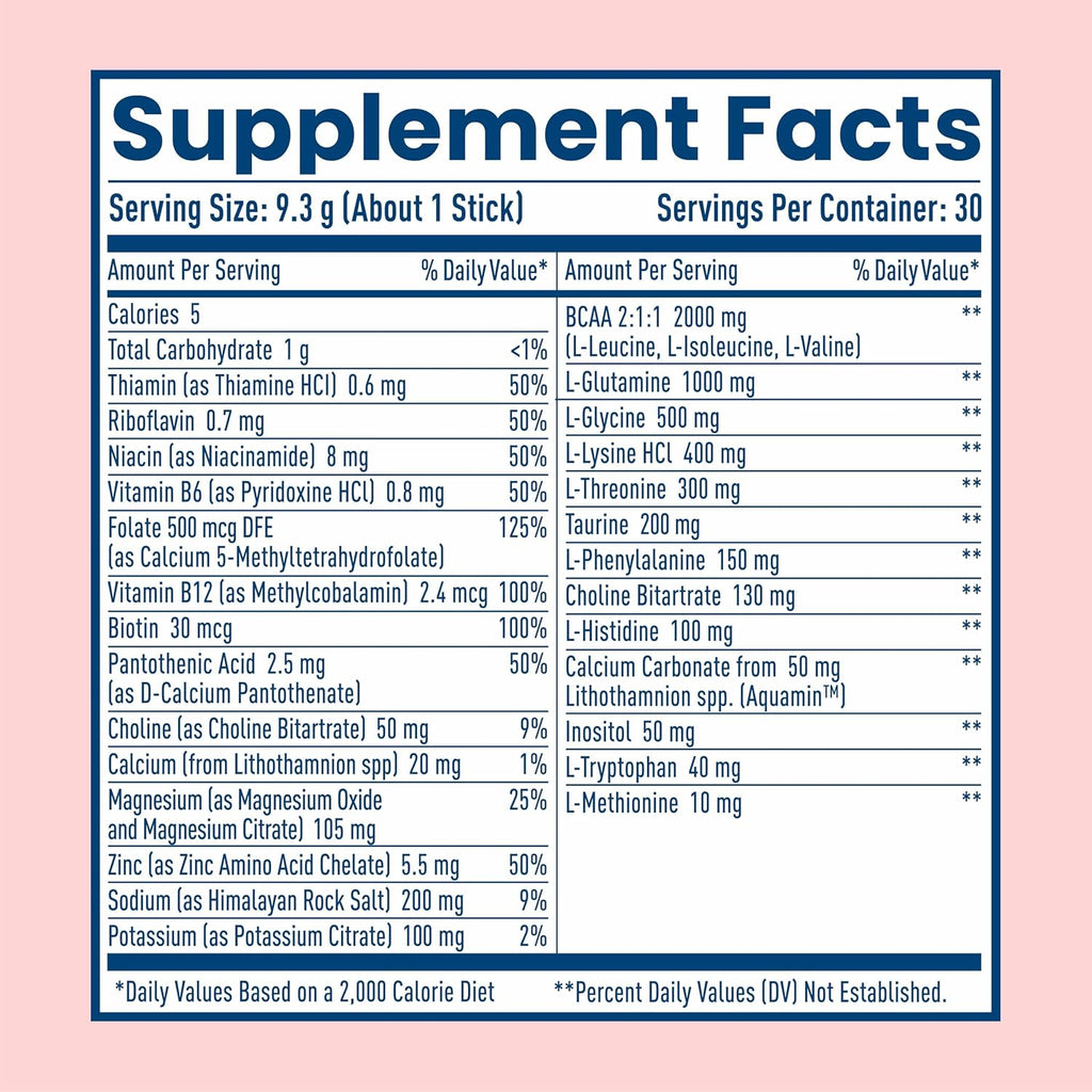 NativePath Hydrate Electrolyte Stick Packs, Mixed Berry, 30 Count | Single-Serve Sticks, 14 Vitamins & Minerals, 9 Aminos & 2000mg BCAAs, Zero Sugar, Hydration, Keto