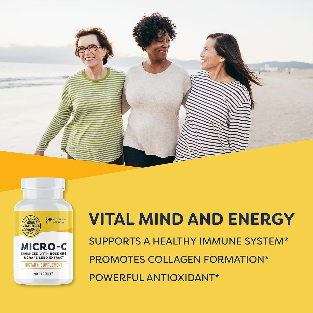 Vimergy Micro-C® Vitamin C Capsules – 500mg per Capsule, Supports Immune Health*, Promotes Collagen Production, Supports Healthy Bones*, Kosher, Vegan & Gluten-Free (90 Capsules)