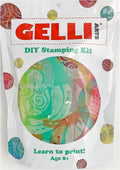 Gelli Arts Stamp Kit with Reusable 5 x 5 Printing Plate, DIY Stamp-Making and Monoprinting Set with Foam Sheets, Cardstock, Roller and Yarn
