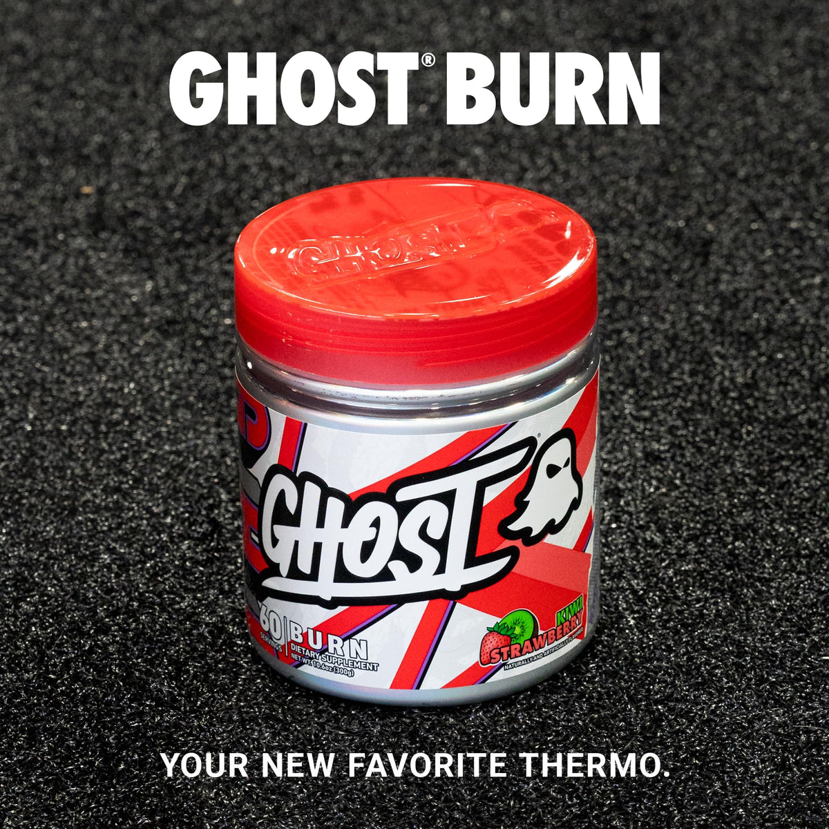 GHOST Burn Weight Management Powder, Kiwi Strawberry (60 Servings) - Metabolism & Energy Support Supplement for Men & Women - Natural Caffeine, L-Carnitine & L-Tyrosine - Soy & Sugar-Free, Vegan