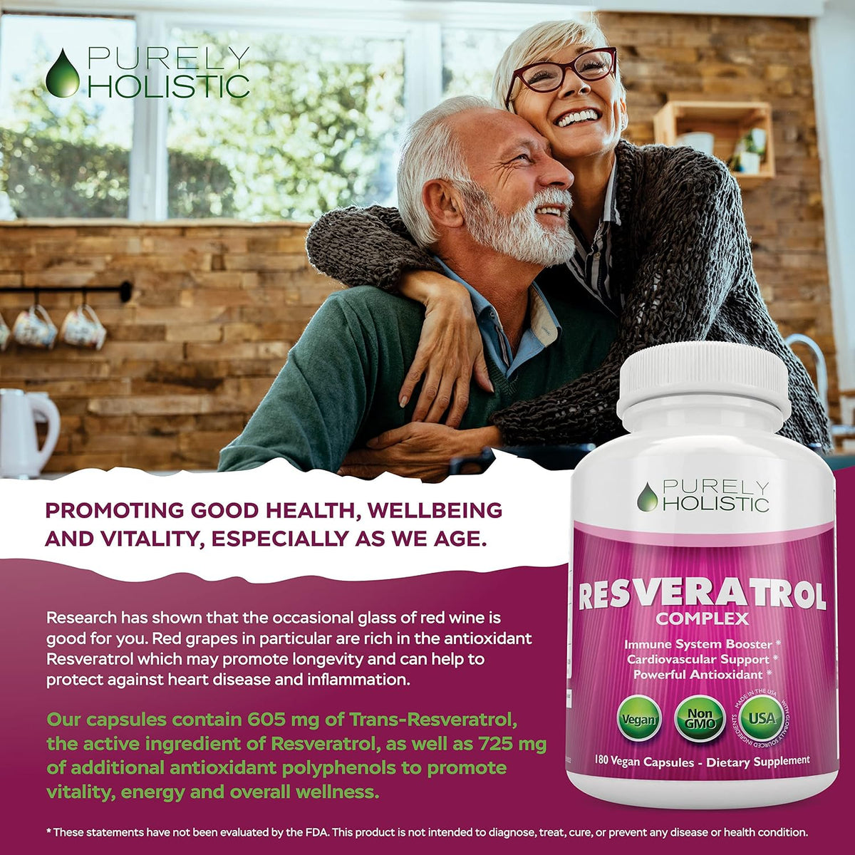Resveratrol Supplement 1450mg, Extra Strength Trans Resveratrol Complex | Potent Antioxidant Support for Healthy Aging & Cellular Health with Polyphenol Blend, Vegan, 180 Capsules (3 Month Supply)