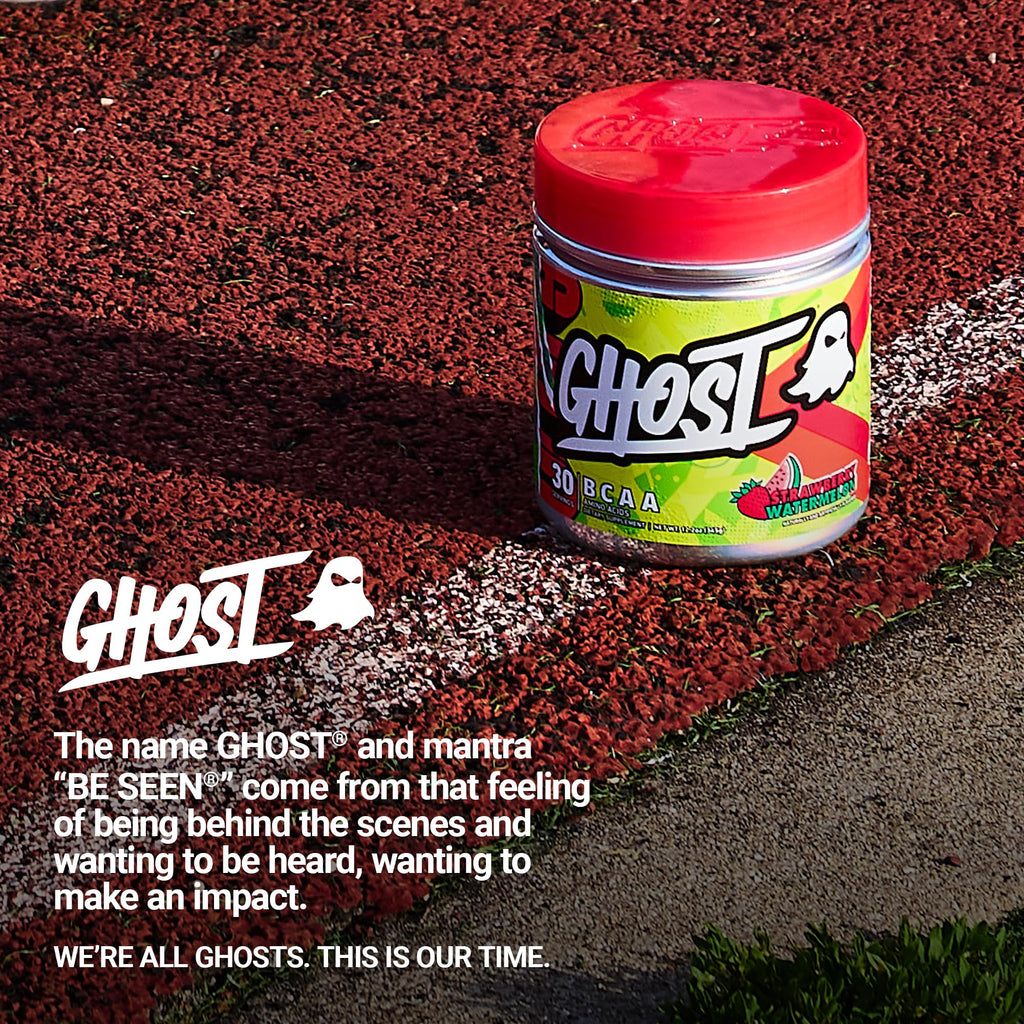 GHOST BCAA Powder Amino Acids Supplement, Sour Strips - 30 Servings - Sugar-Free Intra, Post & Pre Workout Amino Powder & Recovery Drink, 7G BCAA
