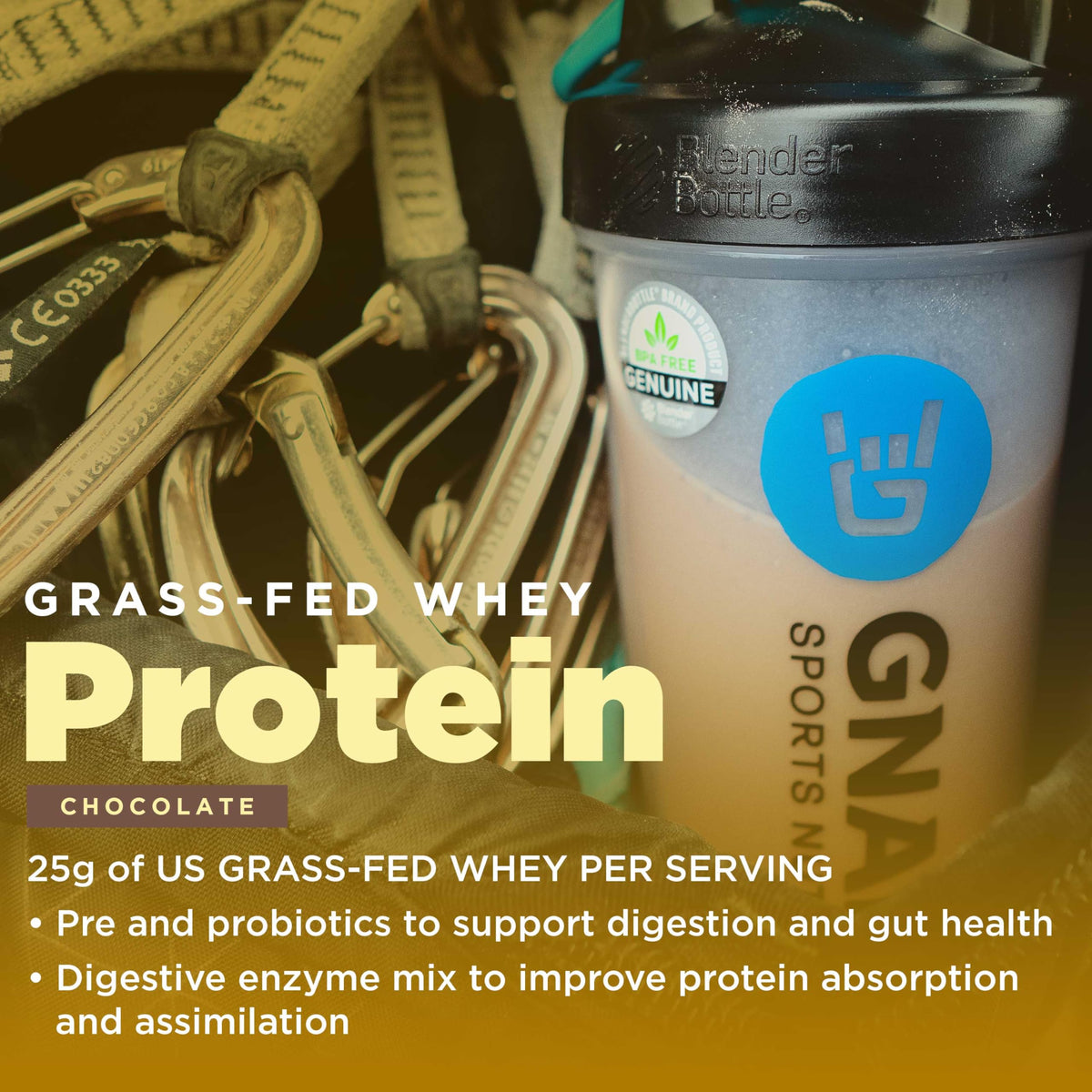 Gnarly Nutrition Vanilla Protein Powder – NSF Sport Certified – 25g Protein, Muscle Repair – Grass Fed Whey Powder, Smooth Taste – Vanilla, 32 oz