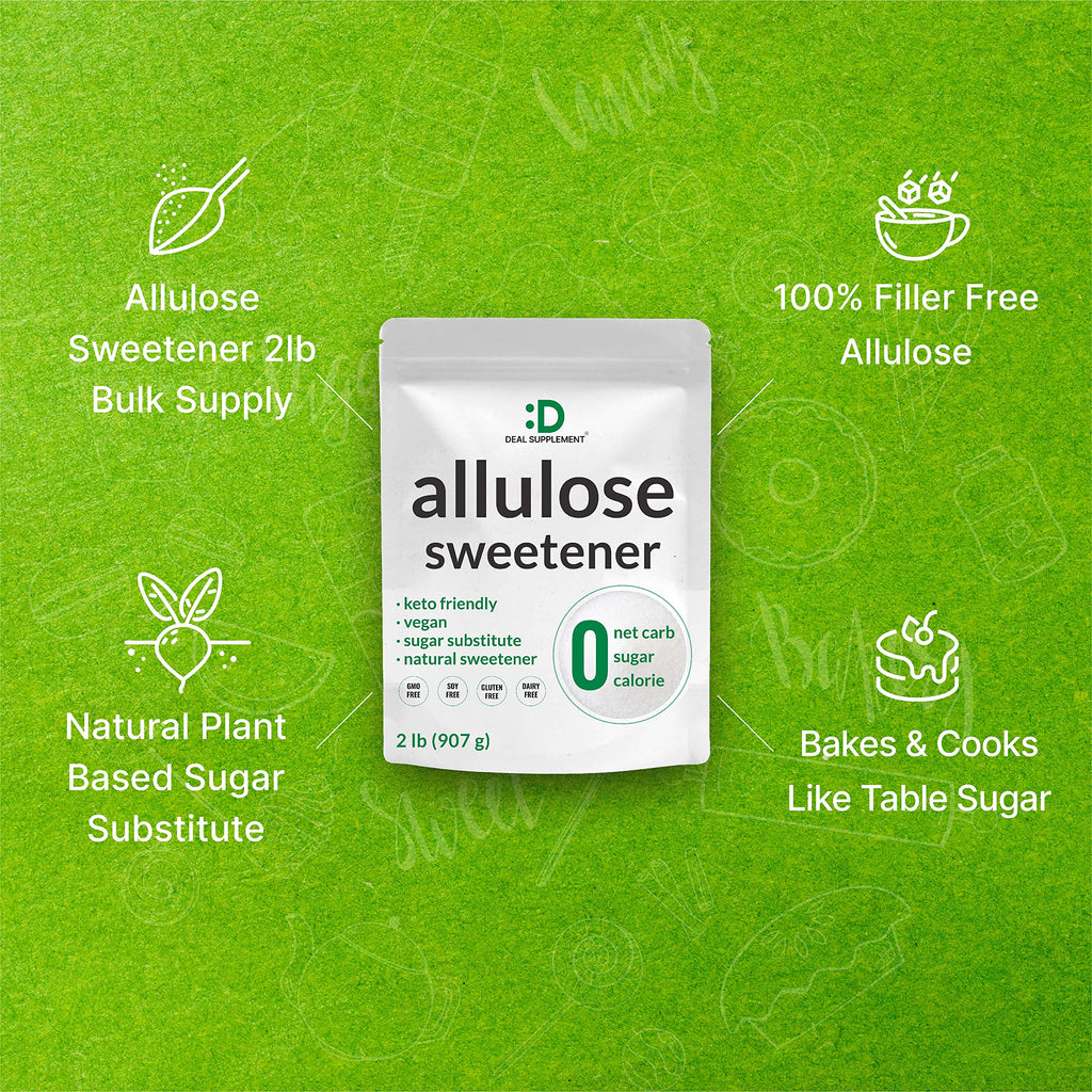 Allulose Sweetener 6 Pounds – Natural Sugar Substitutes, No Aftertaste – Keto Friendly, Vegan, Zero Net Carb, Zero Calorie – Great for Cooking & Baking