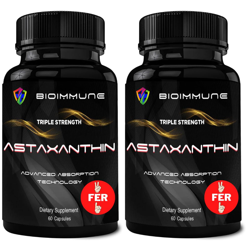 BioImmune 2 Pack Triple Strength AstaQuil™ Astaxanthin 12mg Enhanced Absorption, 120 Softgels w/Organic Coconut Oil. Powerful Antioxidant for Eye, Joint & Heart Health - PrimeBioHealth - canada supplements