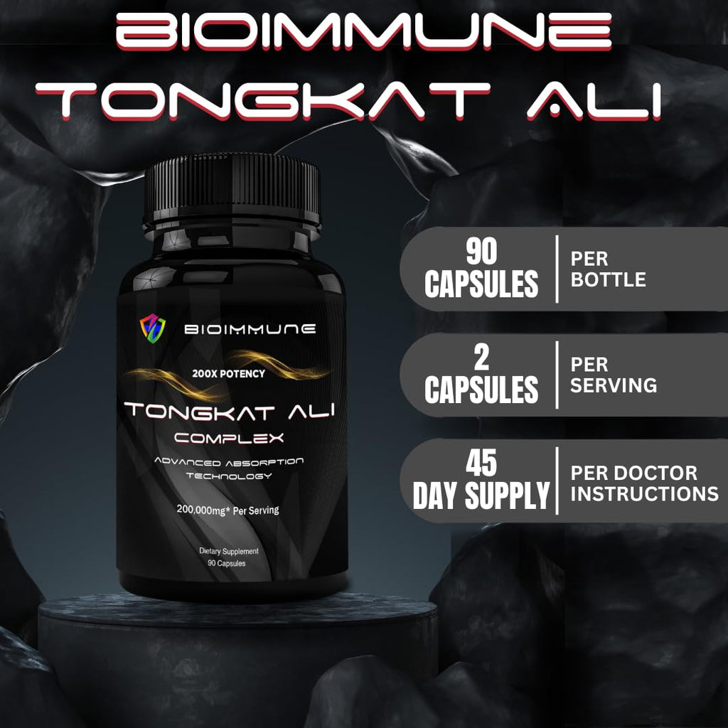 BioImmune Longjack Tongkat Ali Ultra Concentrated Purified Extract Capsules | Strength Muscle Mass, Drive, Performance - PrimeBioHealth - canada supplements