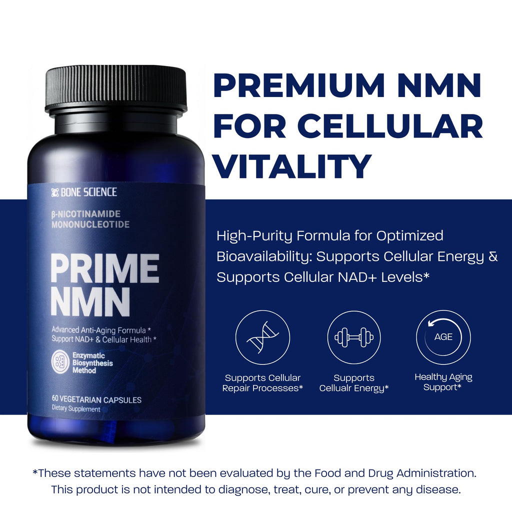 BONE SCIENCE Uthever NMN & Pterostilbene 6-in-1 Complex with Resveratrol, Glutathione & BioPerine - High Purity Stabilized NAD+ Precursor for Healthy Aging & Cellular Energy - 72 Vegetarian Capsules - PrimeBioHealth - canada supplements