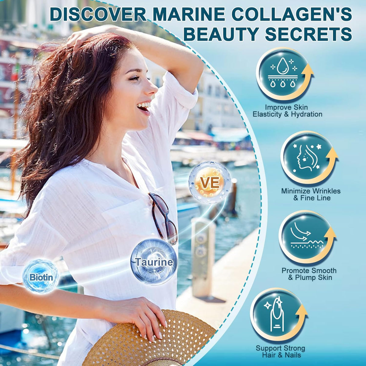 DRFOSTER Marine Collagen Peptides Powder for Joint Support, Hydrolyzed Type I & III Fish Collagen with MSM + GC, Hyaluronic Acid & Vitamin C for Skin, Hair & Nails, Wild-Caught Fish, 35 Servings - PrimeBioHealth - canada supplements