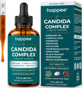 Happee Candida Cleanse Drops 10-in-1 Gut & Oral Detox Support Men Women 2oz | Yeast & Overgrowth Support - Oregano, Caprylic Acid & Probiotics - Flora Balance & Digestive Comfort - 60 Servings - PrimeBioHealth - canada supplements