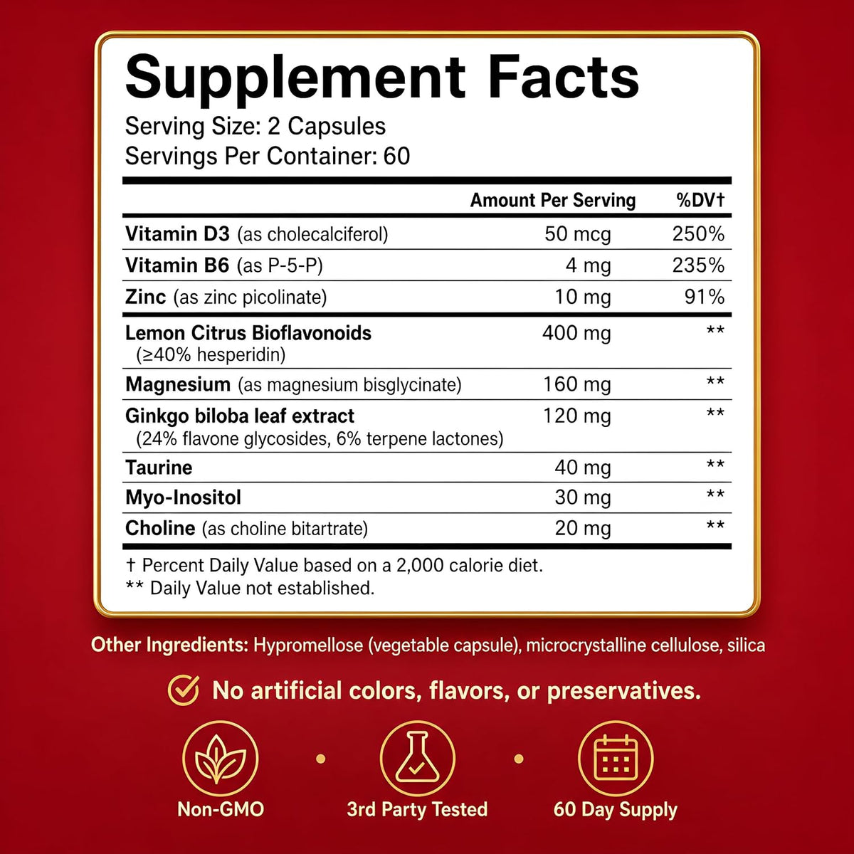 Happee Tinnitus Supplement for Ringing Ears, Bioflavonoids & Ginkgo, 120ct | Flavonoids Plus Essential Nutrient, Daily Support for Inner Ear Health & Microcirculation, NO Dyes, Clean Label - PrimeBioHealth - canada supplements