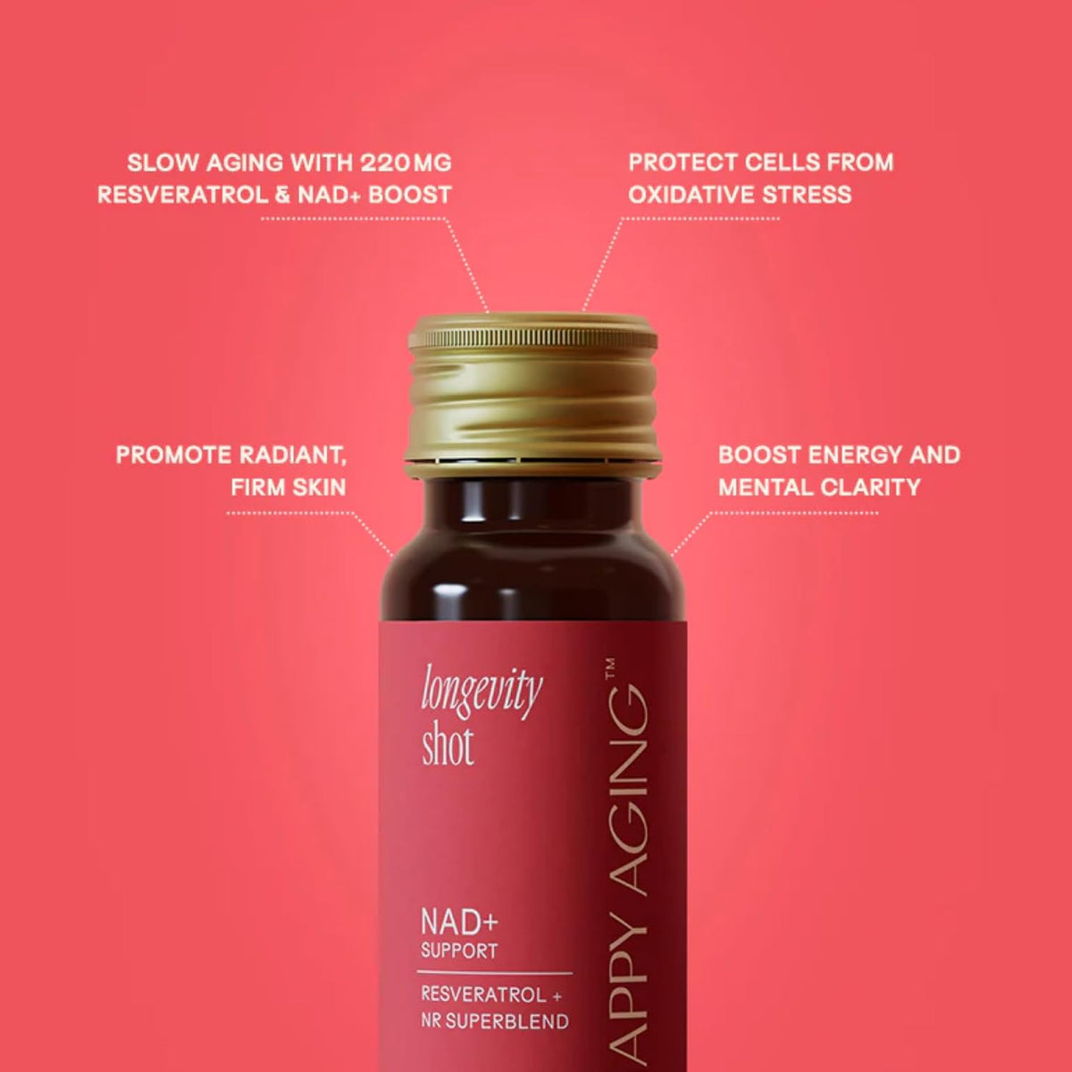 Happy Aging Vitality Trio – Longevity Shot + Calm Tonic + Relief Tonic | Energy, Recovery & Immune Support | NAD+ + Magnesium + Quercetin | 3 Units - PrimeBioHealth - canada supplements